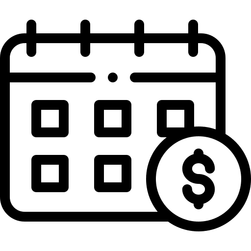 Calendar schedule investment income icon