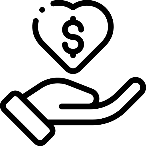 Donation love business and finance solidarity icon