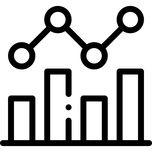 Fluctuation arrows bar graph graphs icon