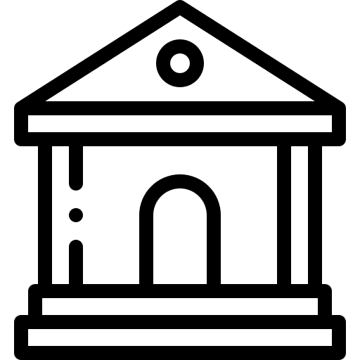 Bank columns business and finance government icon