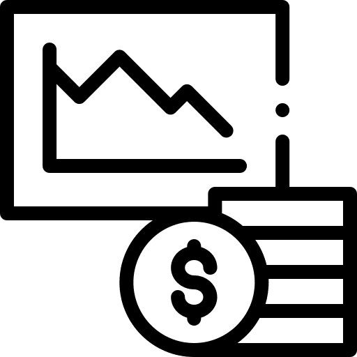 Down down arrow down analytics icon