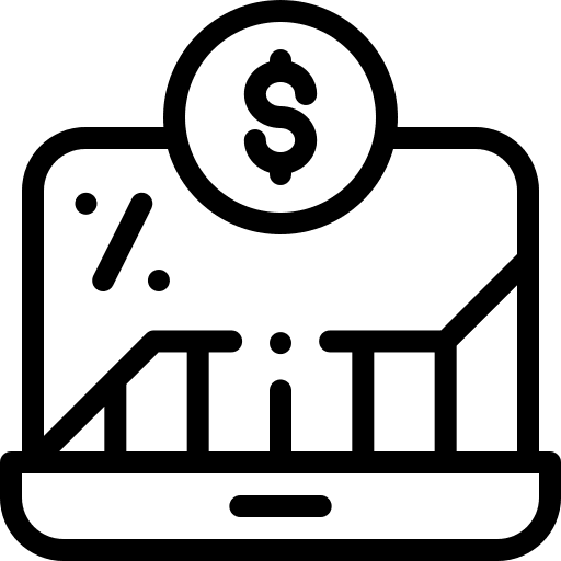 Exchange rate dollar currency laptop icon