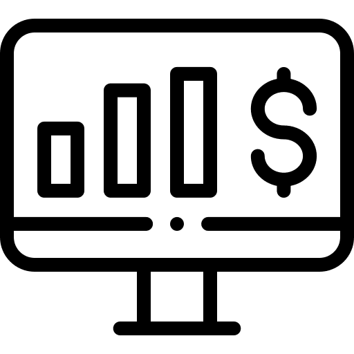 Monitor coin money online payment icon