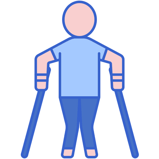 Polio people crutches virus icon