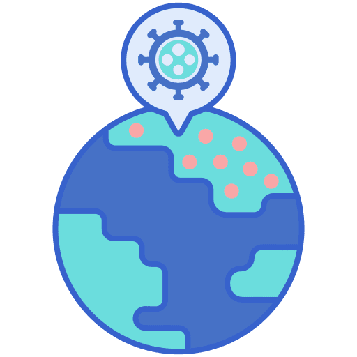 Epidemic maps and location coronavirus prevention icon