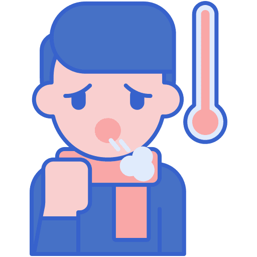 Influenza cough man pacient icon