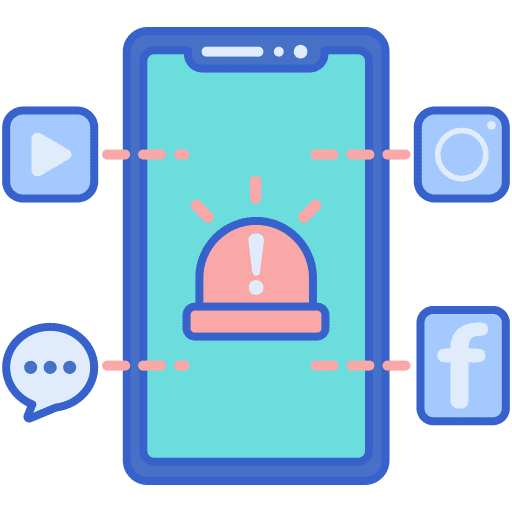 Alarm information panic social media icon