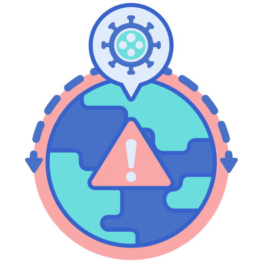 Outbreak maps and location pandemic outbreak icon