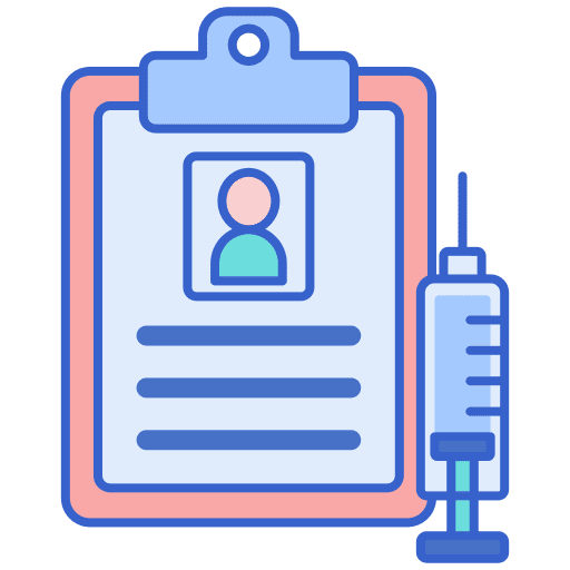 Vaccine record medical assistance vaccine record inoculation icon