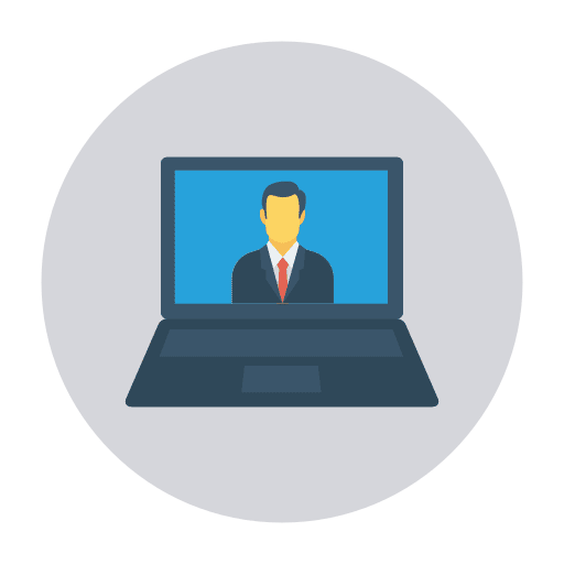 Laptop call technology screen icon