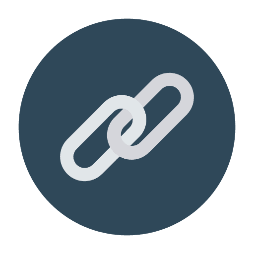 Linked business and finance link multimedia icon