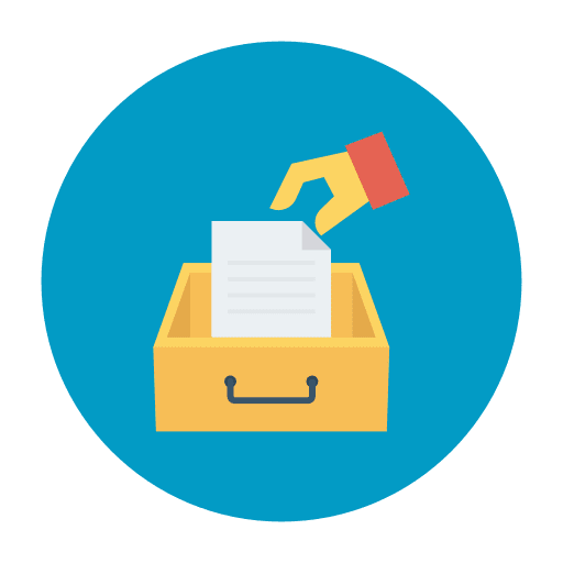 Filing cabinet office material business and finance drawers icon