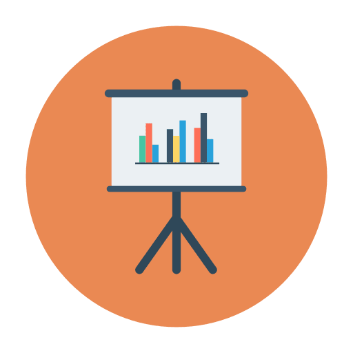Growth chart growth whiteboard presentation icon