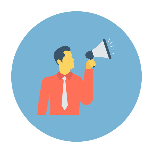 Promotion people megaphone business and finance icon