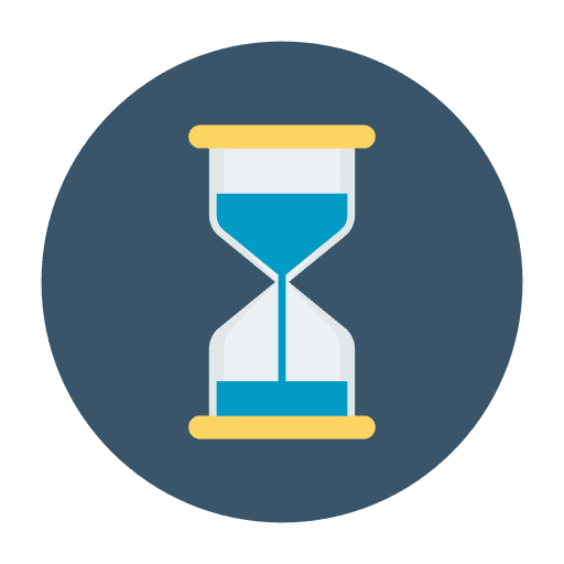 Hourglass time clock tools and utensils icon