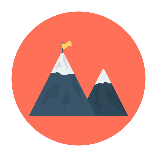 Mountain objective flag business and finance icon