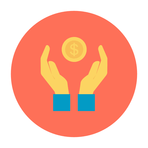 Protection money hand protection icon