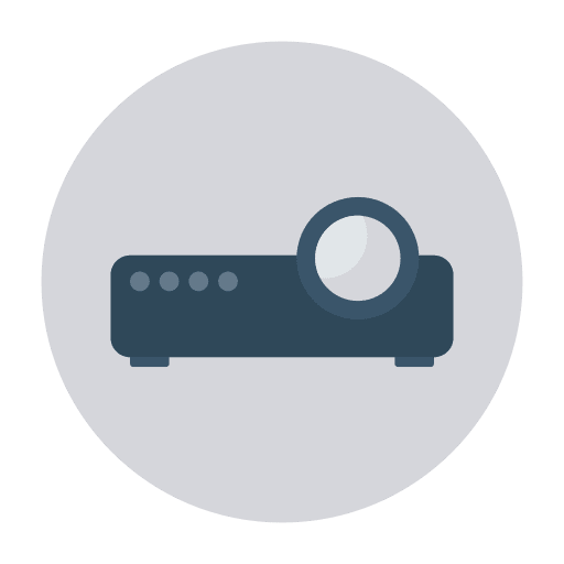 Video projection business and finance projector video projection icon