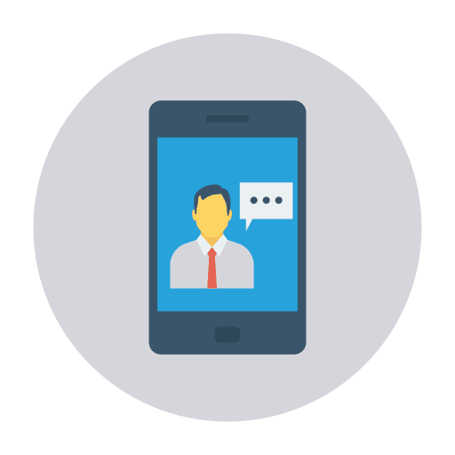 Personal assistant businessman business and finance chat bubbles icon