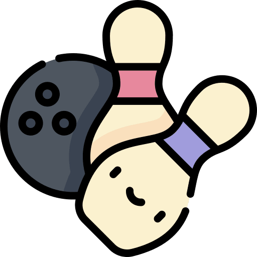 Bowling sports and competition leisure bowling pins icon