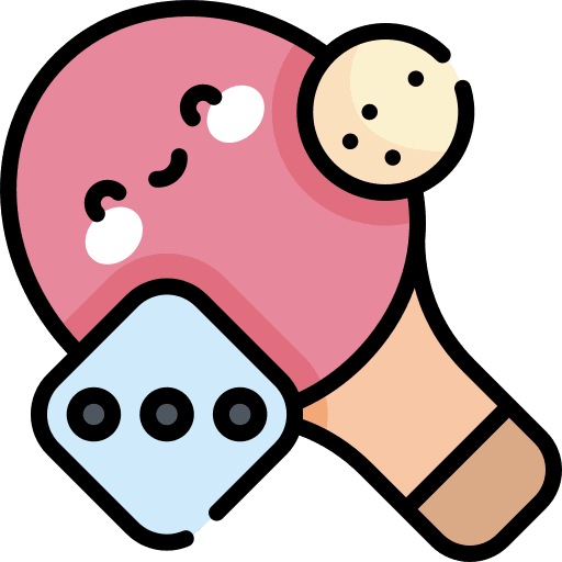 Games racket dice ping pong icon