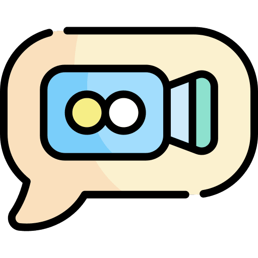 Videocall video chat video camera speech bubble icon