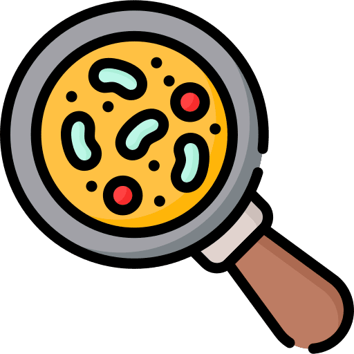 Bacteria loupe healthcare search icon