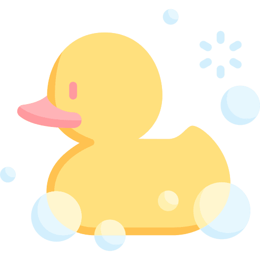 Rubber duck bathing kid and baby childhood icon