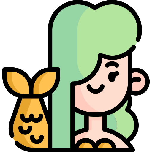 Mermaid greek fantasy legend icon