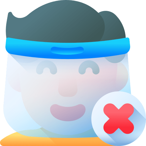 Face shield face mask not permitted avatar icon
