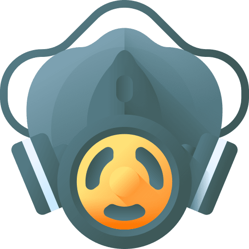 Gas mask security pollution half icon