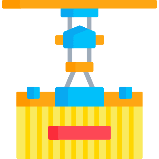 Container crane shipping and delivery lift container crane icon