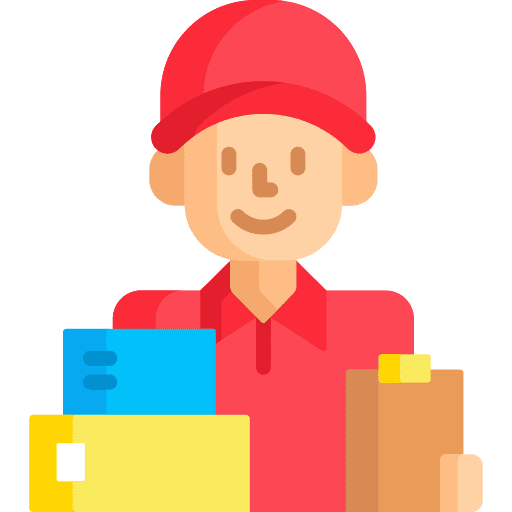 Delivery courier package shipping and delivery user icon