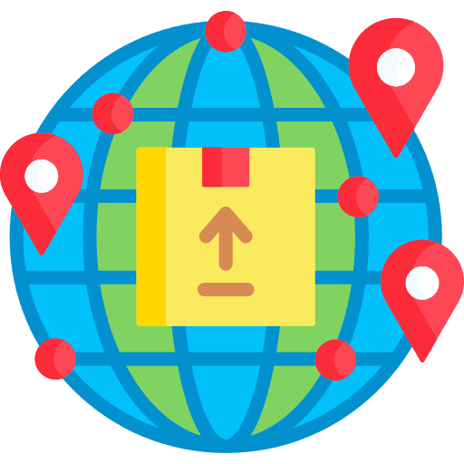 Global distribution world placeholder distribution icon