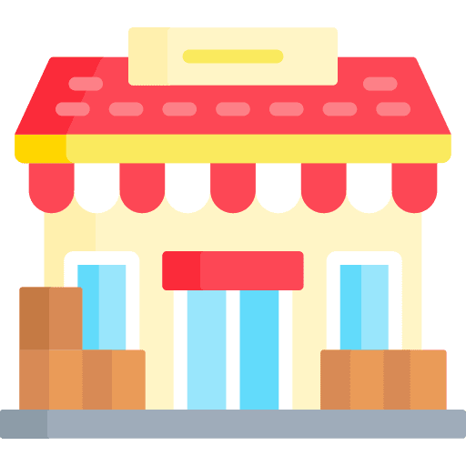 Marketplace architecture and city store commerce and shopping icon