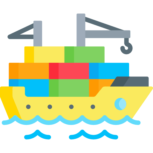 Shipment transportation logistics delivery boat ship icon