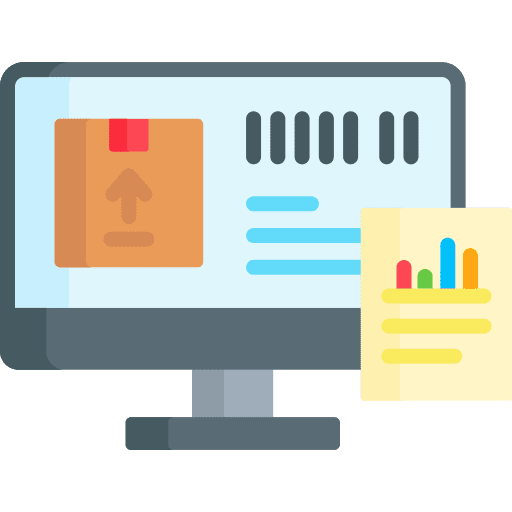Stock screen logistics computer icon