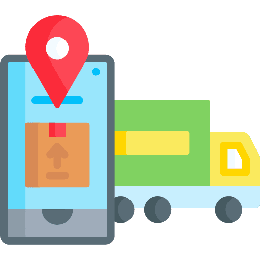 Tracking shipping and delivery transportation smartphone icon