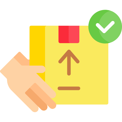 Delivery box packing shipping and delivery hands and gestures icon