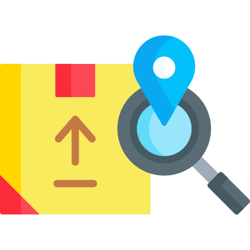 Tracking shipping and delivery tracking inspection icon