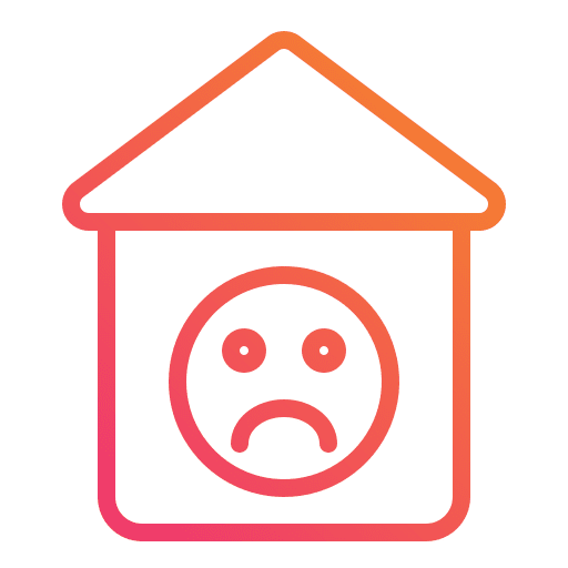 Sad home real estate architecture icon