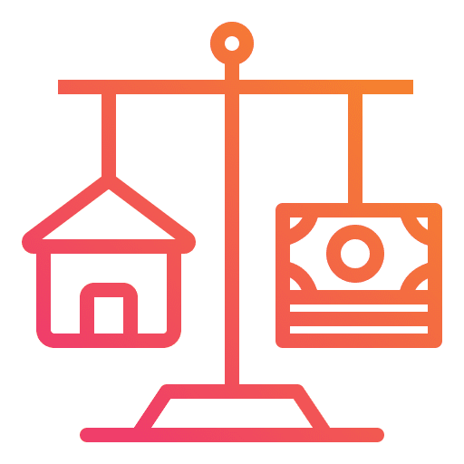 Scale weight architecture financial building icon