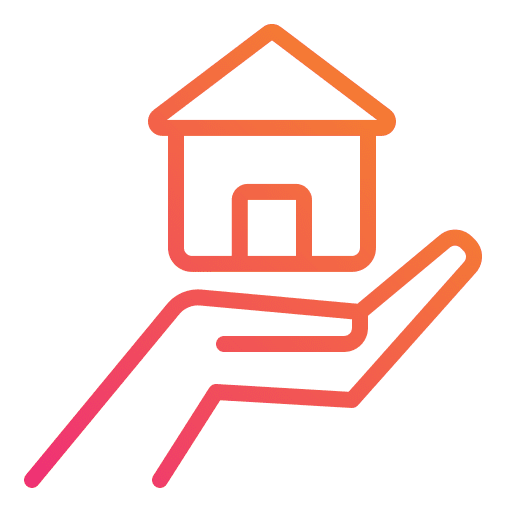 Home hand save home icon