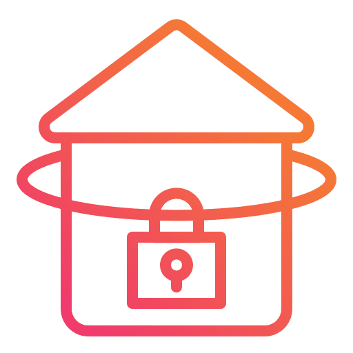 Lock construction real estate house icon