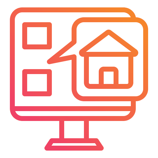 Online marketing real estate house advertising icon