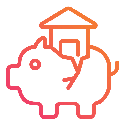 Piggy bank property buildings real estate icon