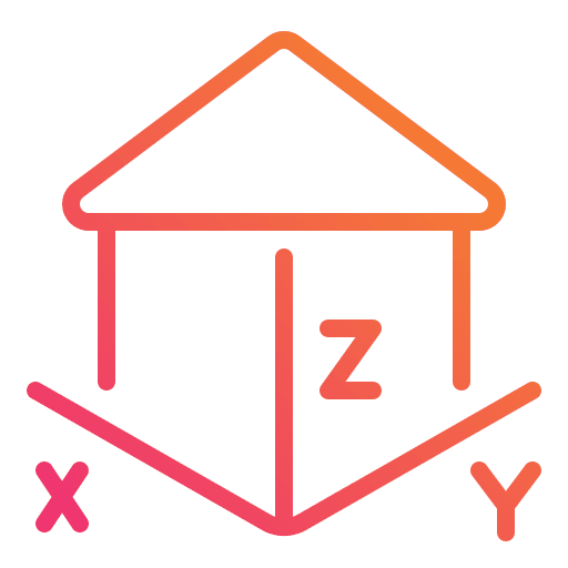 Dimensions architecture home dimensions icon