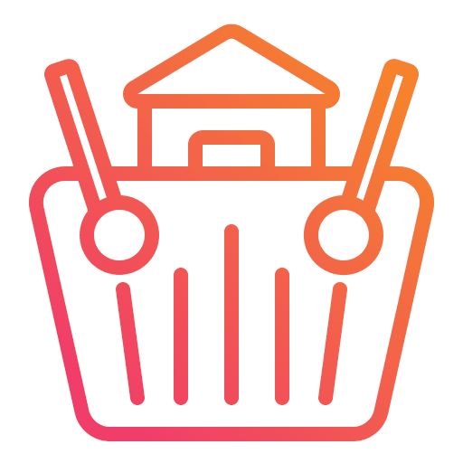 Shopping basket construction real estate home icon