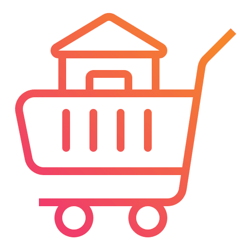 Shopping cart property buy sale icon
