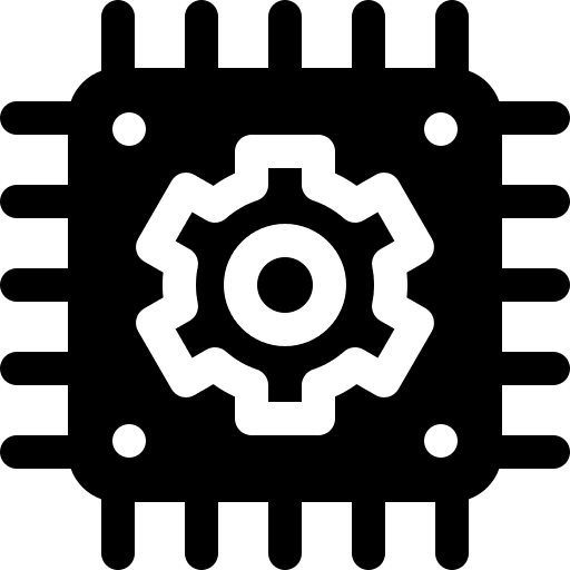Cpu electronics microchip ram icon